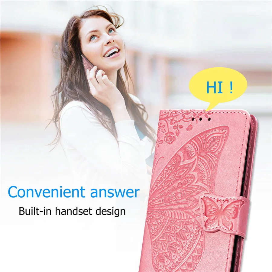 silicone case samsung Butterfly Embossed Flip Wallet Case Cover For Samsung S22 Ultra S21 S20 S10 S9 S8 S7 Edge S21FE S20FE For Galaxy Note 20 10 9 8 best case for samsung