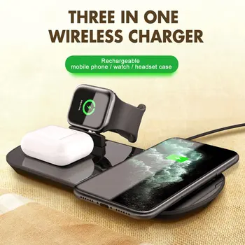 

3 in 1 Wireless Charger for Samsung Galaxy Watch Active for Galaxy Buds 10W QI Wireless Phone Charger Pad for Samsung iPhone