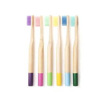 

6pcs Manual Toothbrushes Set Oral Care Bamboo Toothbrush with Dense Bristles for Kids Daily & Travel