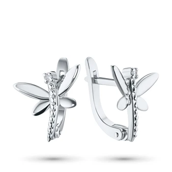 

Silver earrings with diamonds e0601sg08155700