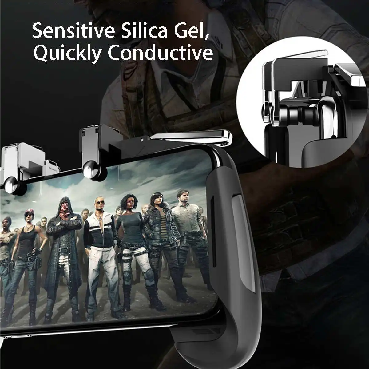  2 in1 For PUBG Game Colorful Gamepad Controller Handle L1R1 Shooter Trigger Fires Button For Androi