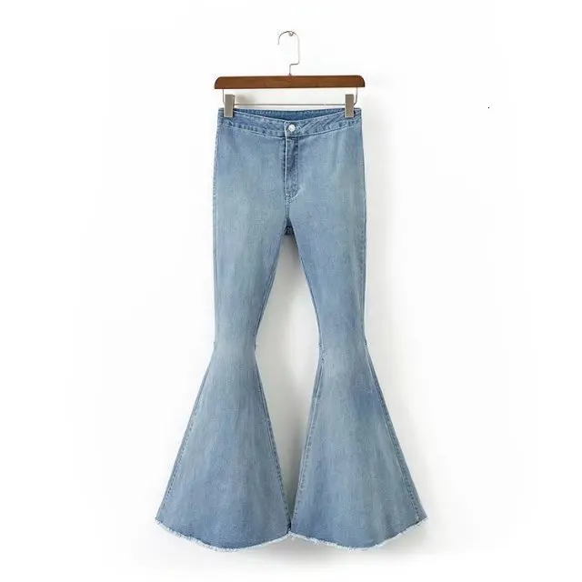 Autumn Suit-dress Elastic Force Will Horn Lift The Hips Close Jeans Trousers Woman jeanse - Цвет: light blue