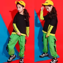 Детская стильная одежда в стиле хип-хоп, толстовка, куртка, топ, пальто, повседневные штаны-карго для девочек и мальчиков, джаз, танцевальный костюм