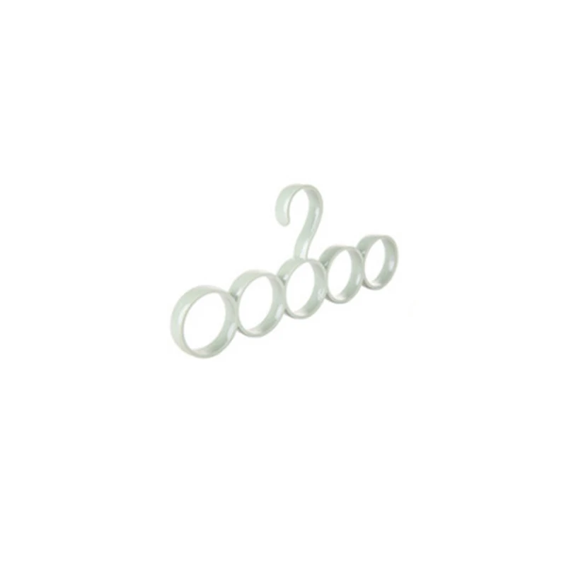 

5x 5-Rings Plastic Tie Scarf Hanger Belt Hook Storage Display Clothes Organizer
