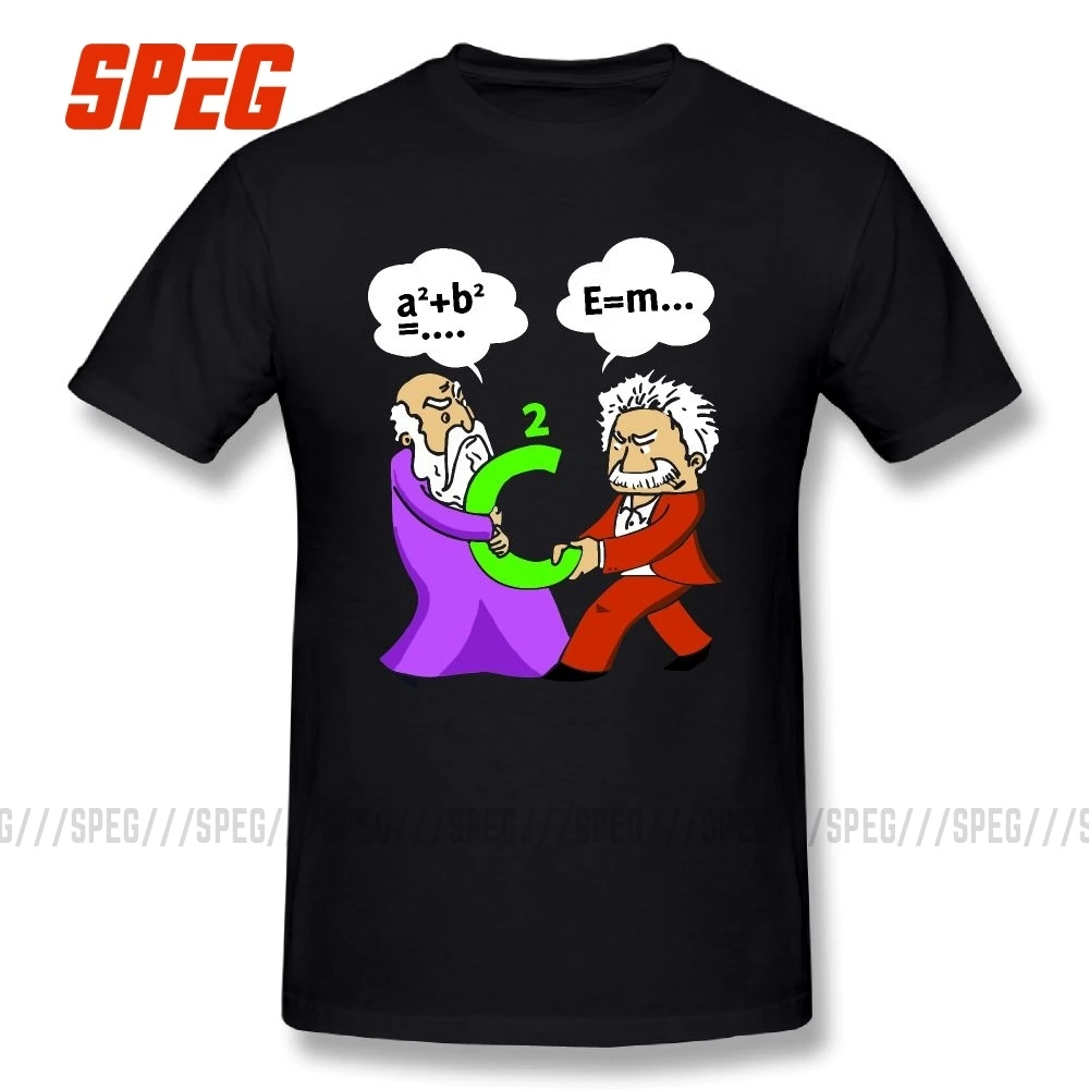 Cena Nauka laboratorium pitagoras walki Einstein koszulki z krótkim koszulki z rękawami koszula 100% bawełniane męskie koszulki z dekoltem w kształcie litery \