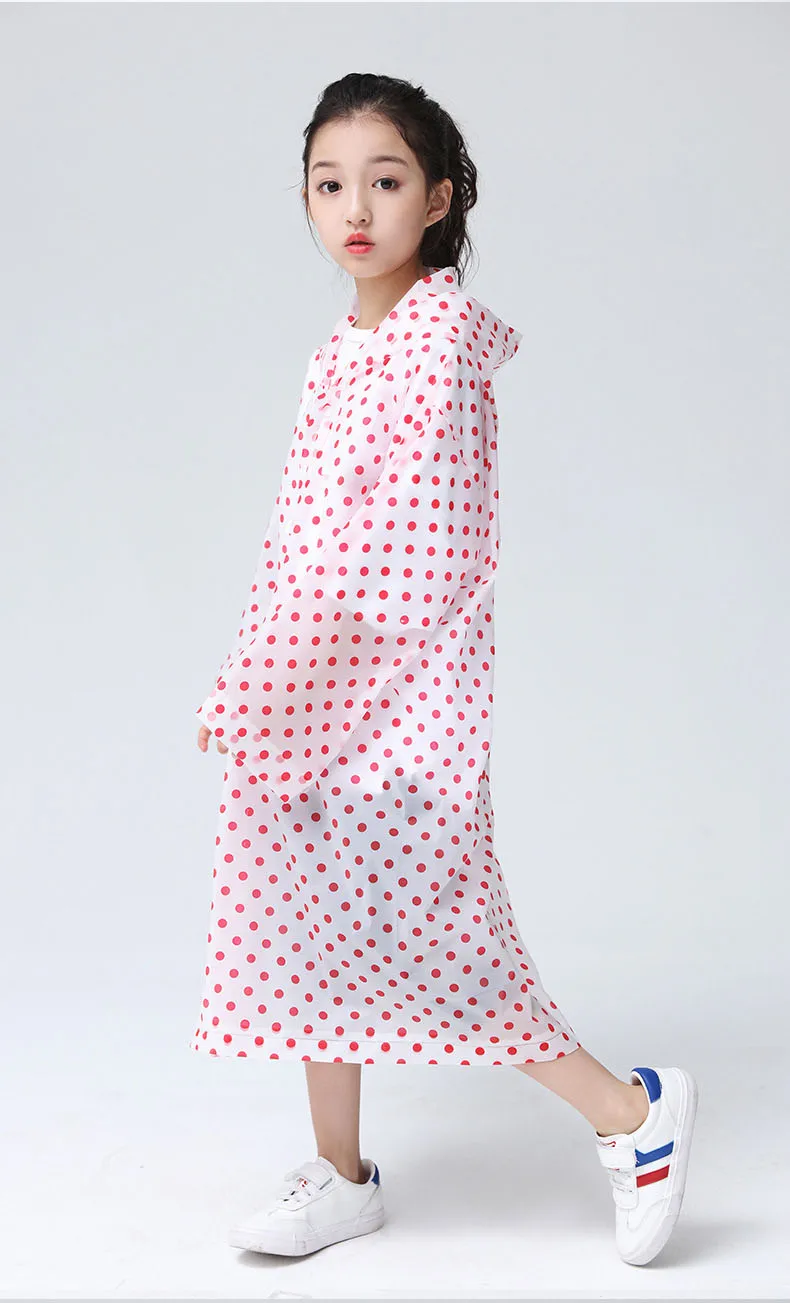 Красный New Children's Waterproof Raincoat Boy Girl Transparent Breathable Spot Raincoat Environmentally Friendly Reusable Rain Cover - Цвет: Красный