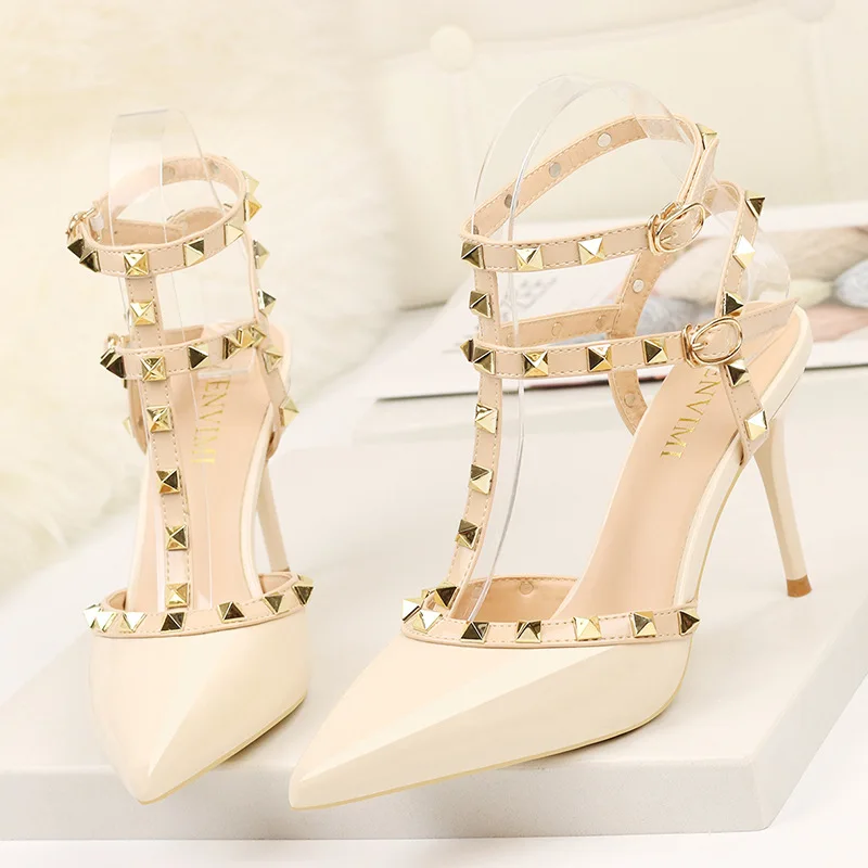 Rivet High Heels Luxury Designer Women 