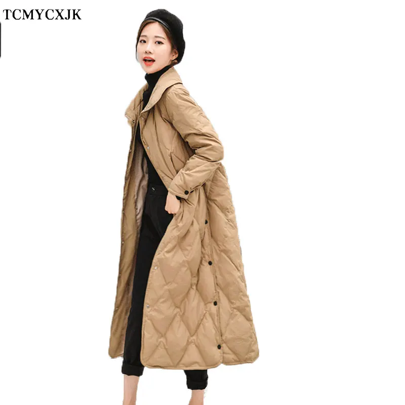 

Winter Lightweight Down Parka Coat Womenâ€™s 2020 New Style Stand-Up Collar Slim-fit Simple White Duck Feather Fashion Warm Jacket