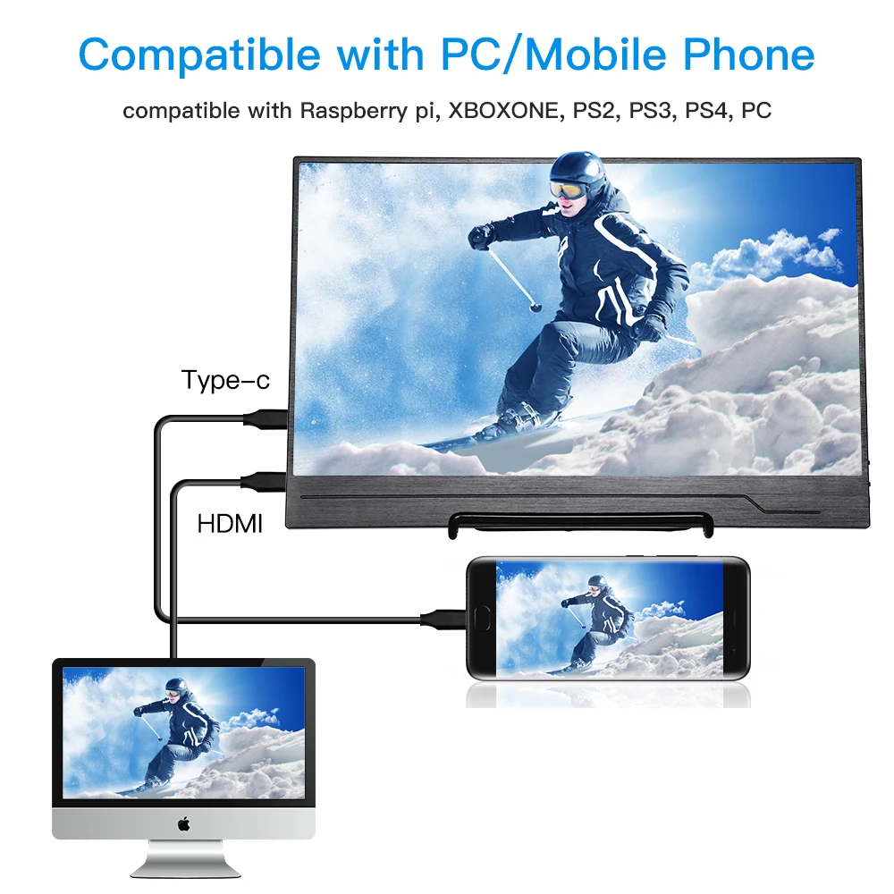 Eyoyo EM13G Portable Gaming Monitor 13 3 1080P LCD HDMI USB Type C IPS screen for 5