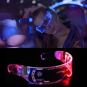 

LED Glasses Electronic Visor Glasses Light Up Glasses Prop Party Glasses Halloween Decoration LED Sunglasses
