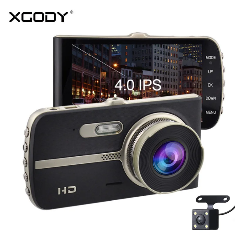 

Xgody 4'' Dash Cam Car Camera Dual Lens With Rearview Camera Video Recorder Auto Registrator Dvrs Dashcam Night Vision HD