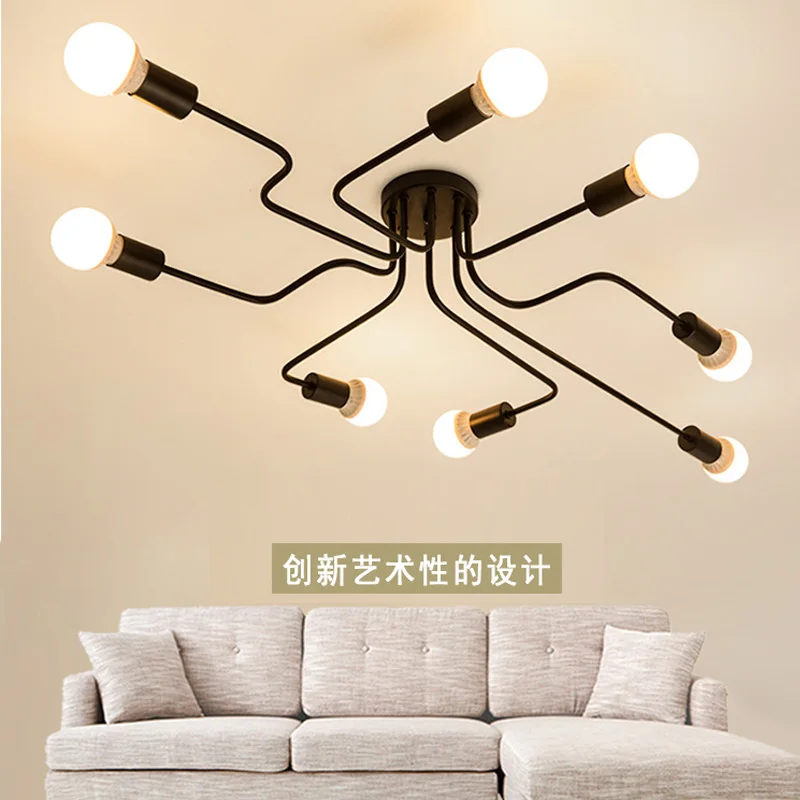 

Nordic Tieyi Roof Lighting Creative Industrial Wind Loft Living Room, Bedroom, Coffee Restaurant, Studio Roof Lighting Retro Lam