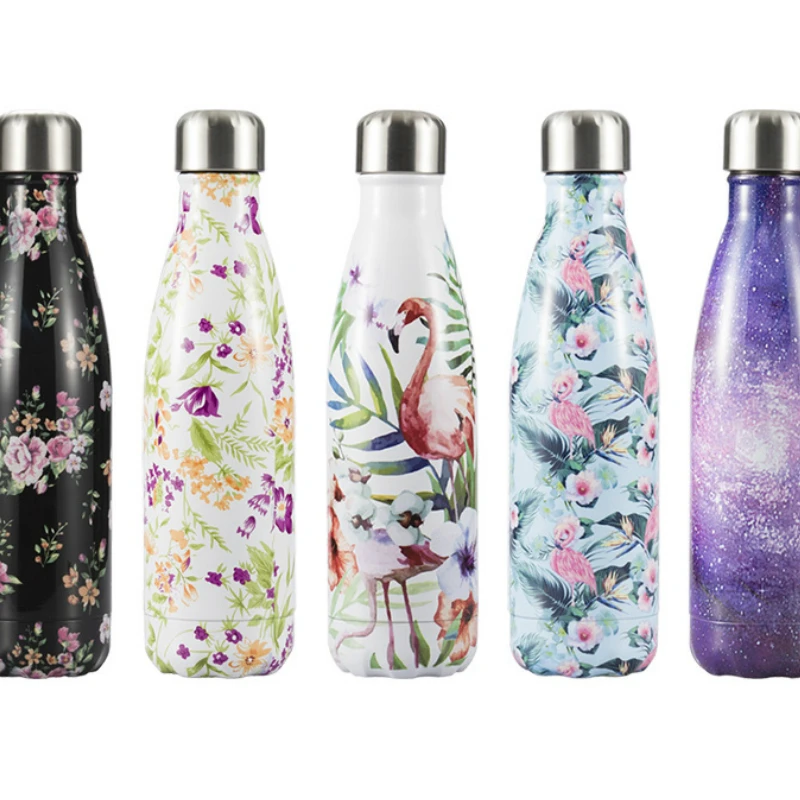 

500ml A Variety of Pattern Creative Fashion Simple Bowling Cup Cola Bottle Gift Household Portable Vacuum Flask Sports Bottle