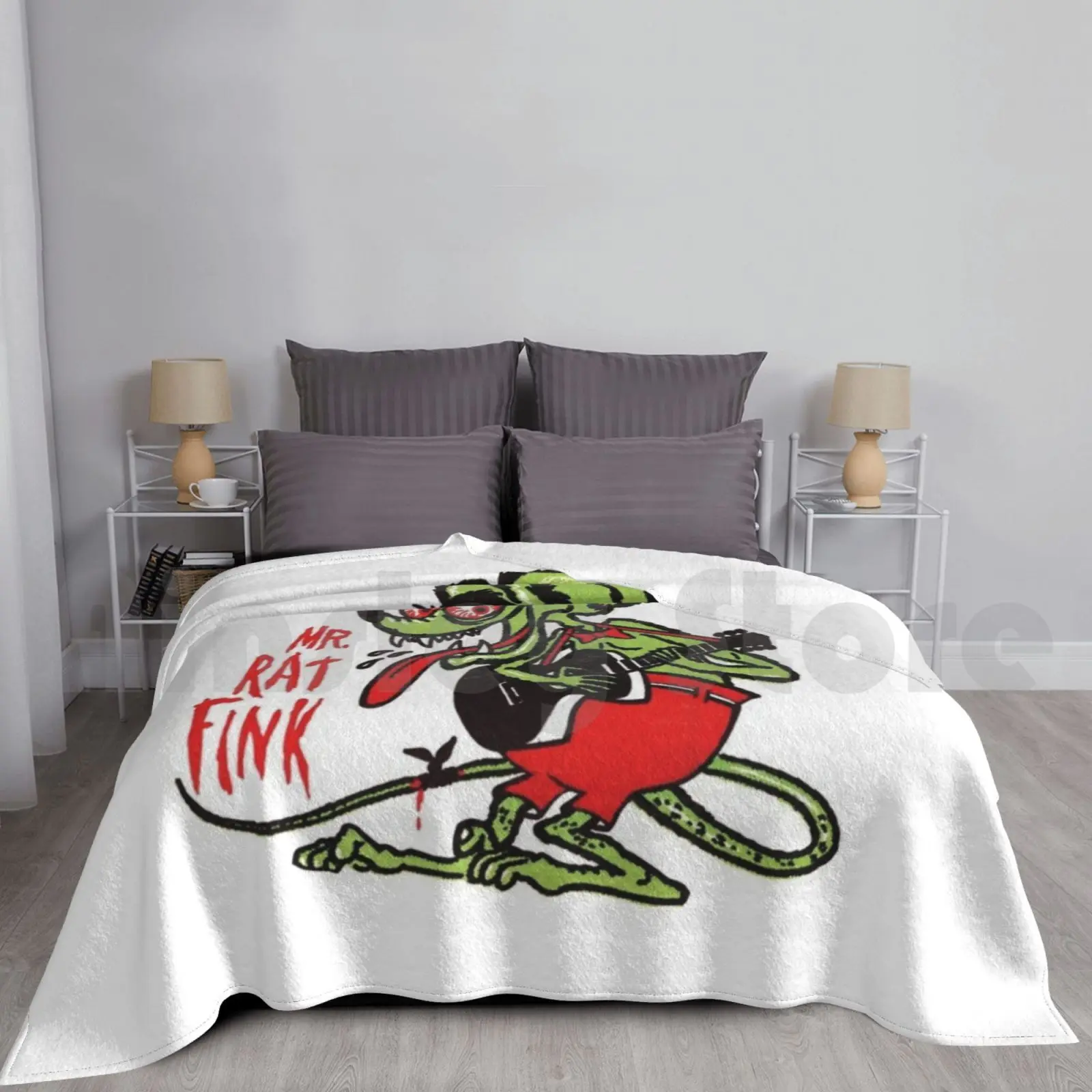 Mr. Rat Fink Coperta Super Soft Warm Light Thin Rat Fink Mr Rat Fink Strange Do Kustom Kulture Hotrod 1960S Vintage Monster