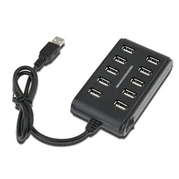 

10 Ports USB2.0 Hub Data Sync Adapter 480Mbps High Speed Plug & Play USB Hub Portable Mobile Phone Charging for Laptop PC