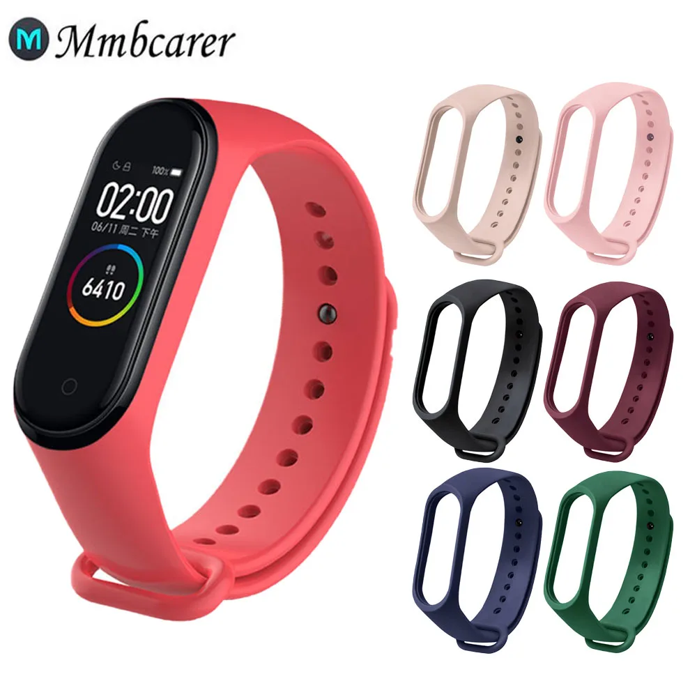 Correa de silicona para Xiaomi Mi Band 5, 4 y 3, correa negra para M5 M3 y M4