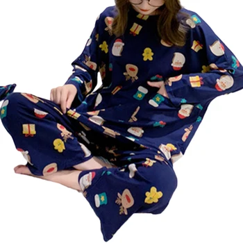 

Christmas Element Print Pajama 3 Pieces Set Women's Long Sleeve Pajama Set Sleepwear Spring and Autumn
