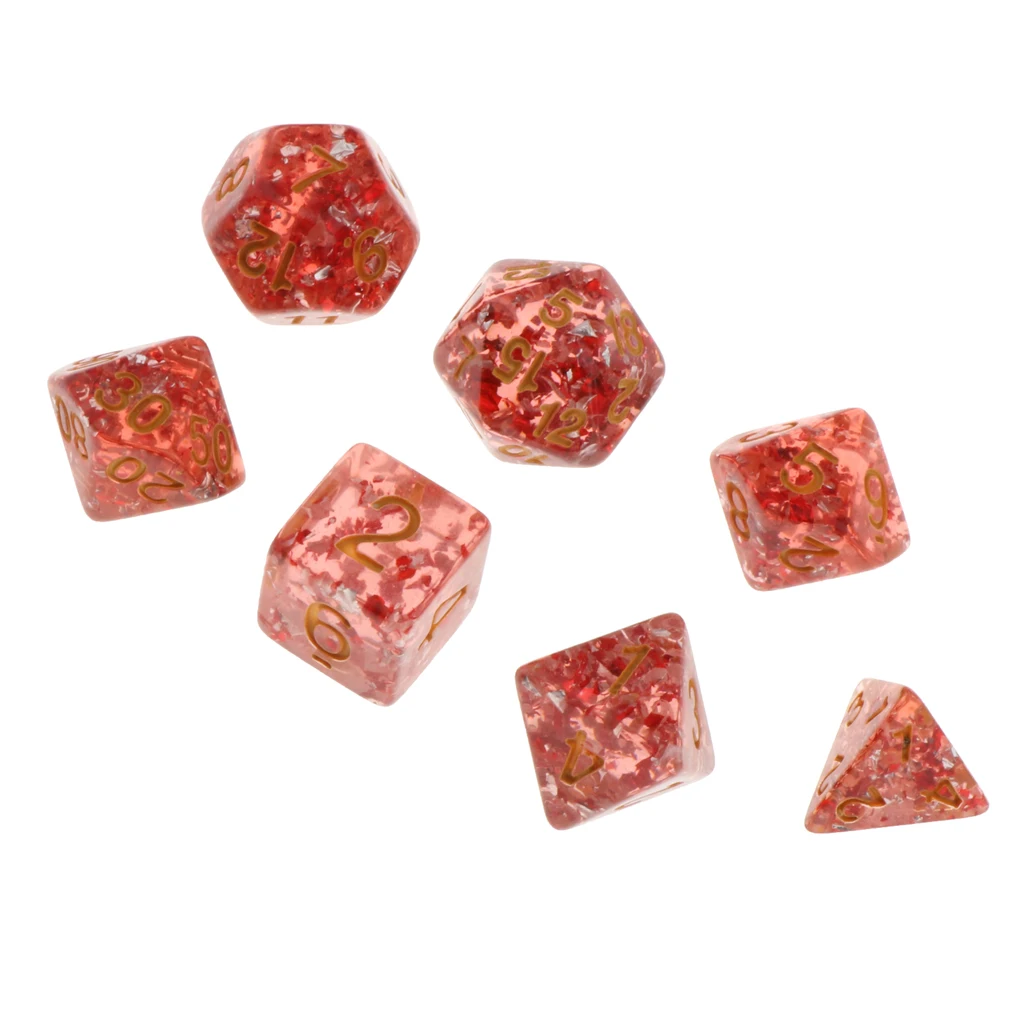 Pack of 7 Polyhedral Dices Table Board Games Party KTV for Dungeon & Dragons DND Dice Set Party Game Dices Hobby & Collectibles