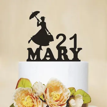 

21st Birthday Personalized Cake Topper Custom Name Age Beautiful Lady Birthday Party Cake Decoration Cake Accessory Supplies