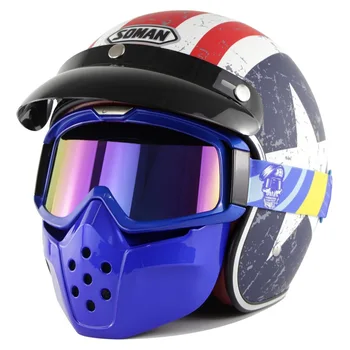 

Motorcycle electric helmets 512 men's and women's Retro half helmets with mask goggles cg04 manufacturer