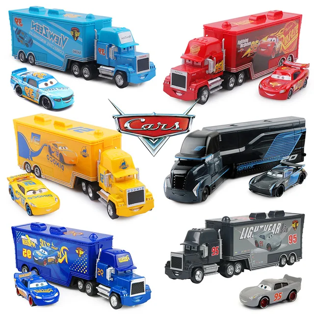 Disney Pixar Cars 2 3 Toys Lightning McQueen Jackson Storm Mack Uncle Truck 1:55 Diecast Model Car Toy Children New Year Gift 1