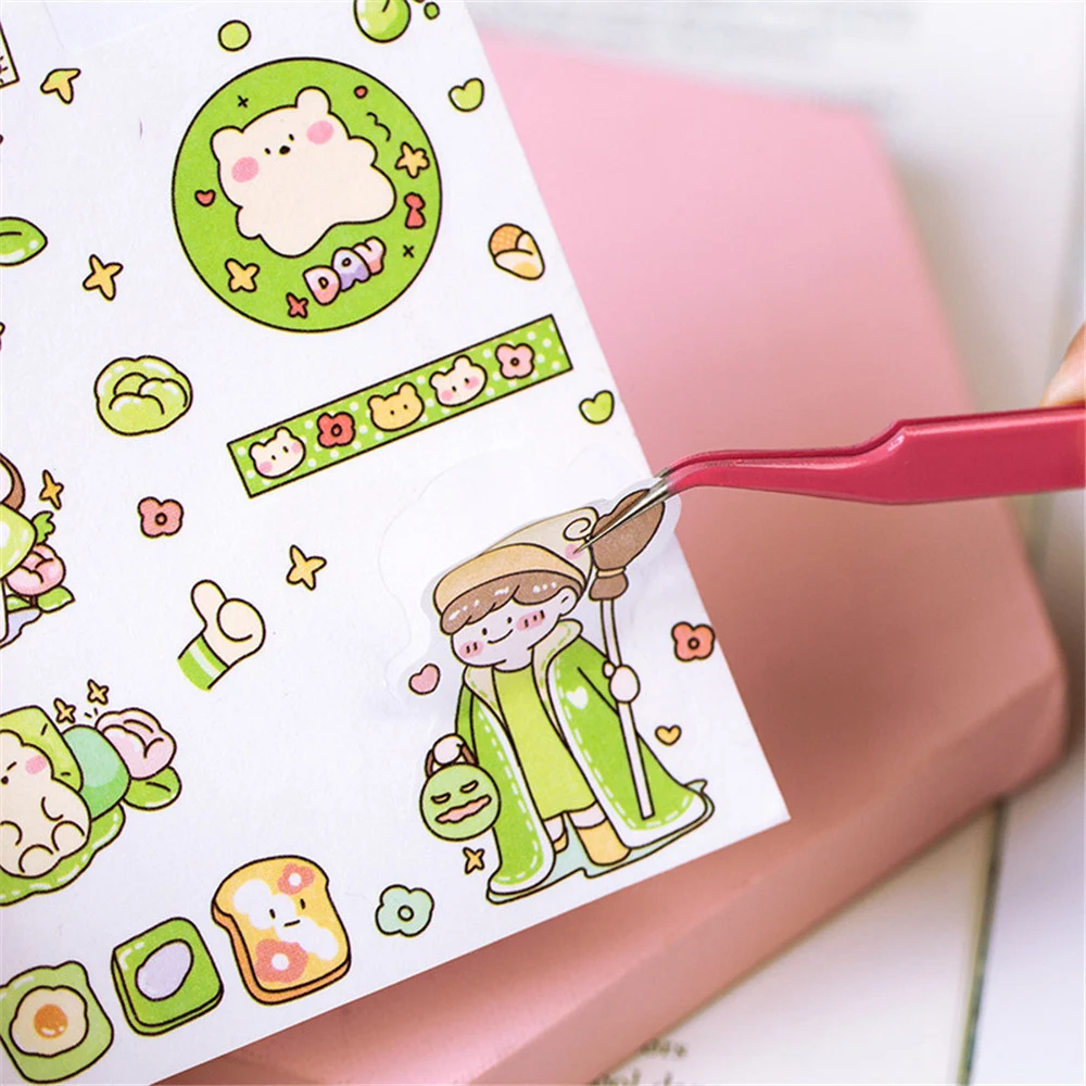 Macaron Color Stainless Steel Tweezers DIY Scrpabooking Tape Sticker Tool Journal Paper Gadgets Practical Portable Tweezers