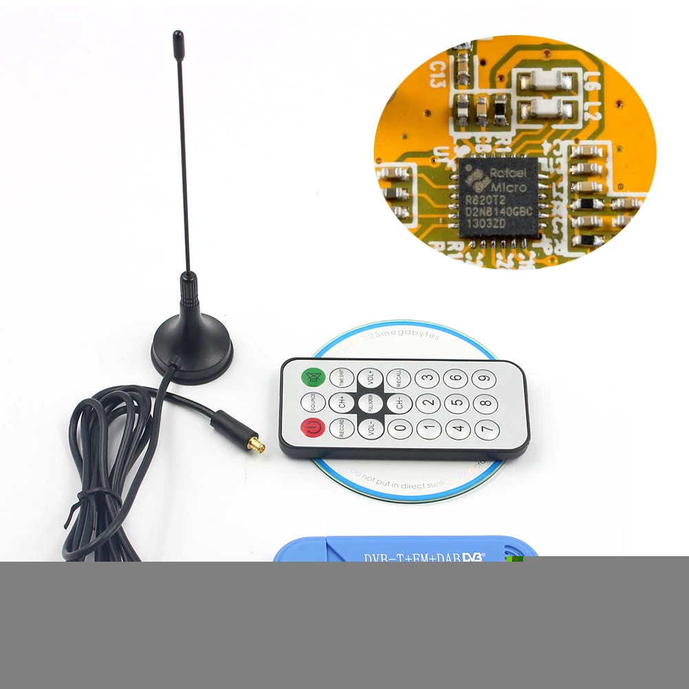 USB2.0 тюнер приемник SDR+ DAB+ FM цифровой HD tv Stick DVB-T RTL2832U+ R820T2 тюнер спутниковый ресивер