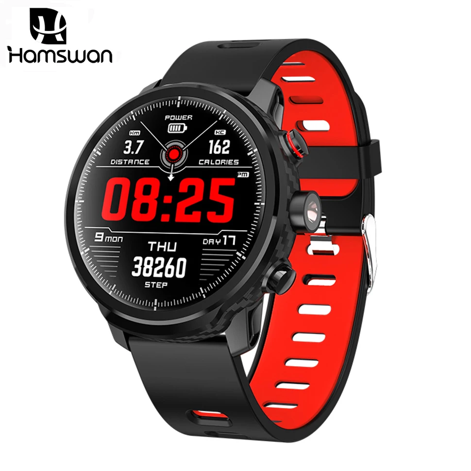 

Hamswan L5 Smart Watch Men Heart Rate Weather Forecast Bluetooth Standby 100 Day IP68 Waterproof Multiple Sports Mode Smartwatch