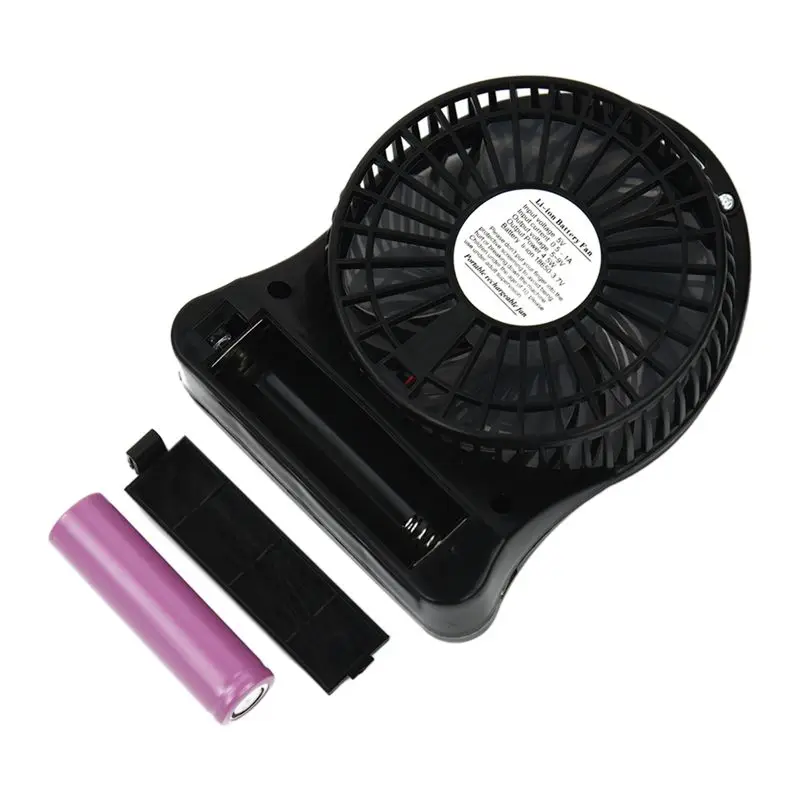 Модный новейший портативный Перезаряжаемый светодиодный вентилятор, воздушный охладитель, миниатюрный управляемый настольный USB 18650 с батареей черного цвета