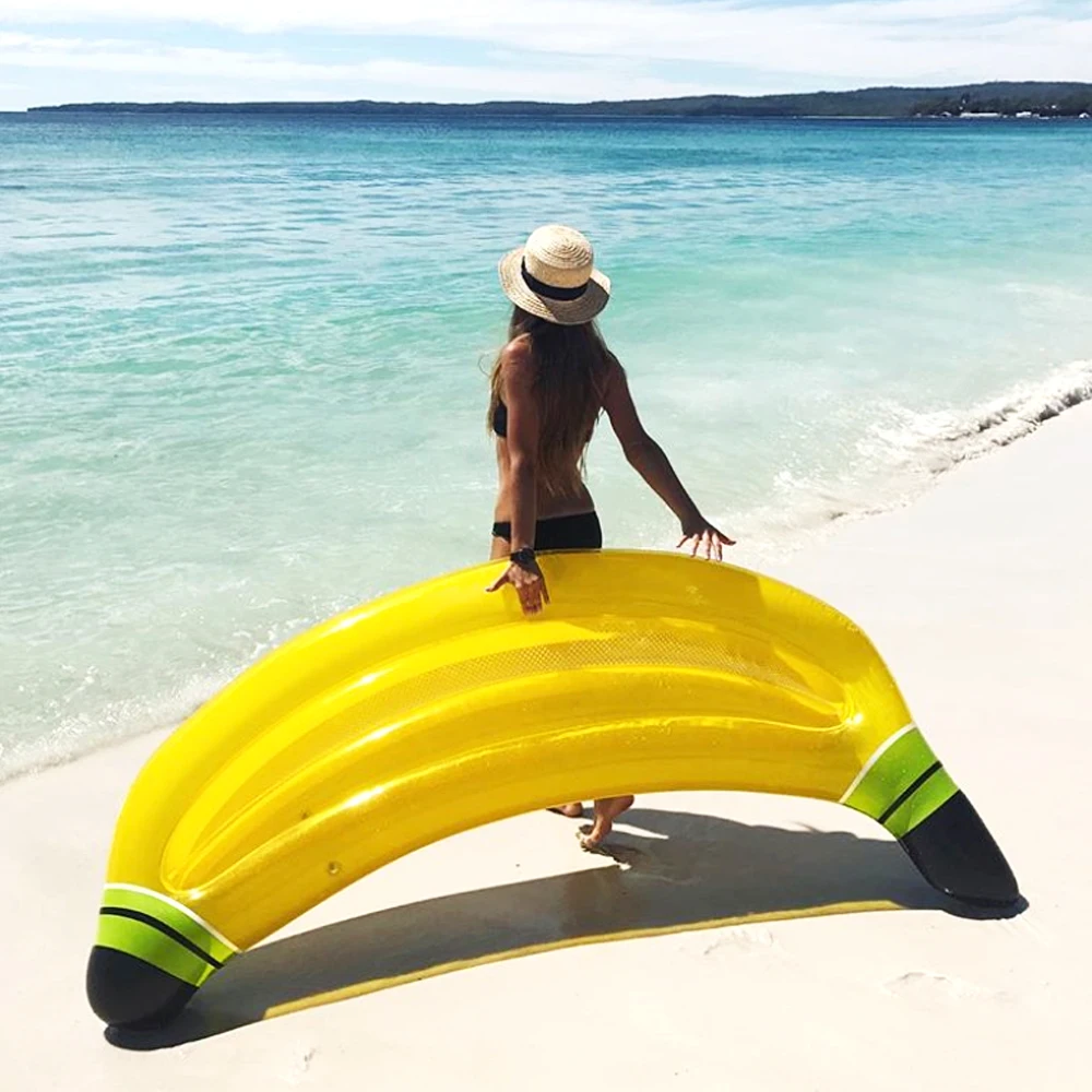 180cm-Giant-Banana-Inflatable-Pool-Float-2018-Newst-Fruit-Summer-Lie-on-Swimming-Ring-Water-Lounger