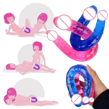 Realista doble Consolador juguetes sexuales para las mujeres Gay G-Spot pene Anal adultos masajeador estimular el clítoris Consolador consoladores Sexshop