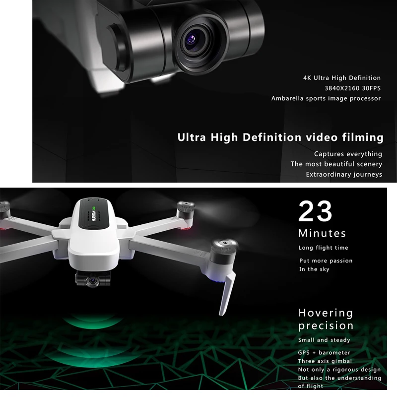Hubsan H117S Zino gps 5 г 1 км Складная рукоятка с видом от первого лица в формате 4K UHD, Камера 3-осевому гидростабилизатору RC Дрон Квадрокоптер RTF высокое Скорость белый