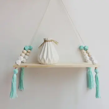 

Bedroom Wall Shelves Diy Original Wood Beads Wall Shelf Storage Shelves Organization Swing Shelves Home Decor