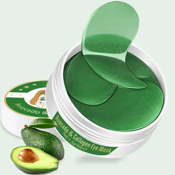 

60pcs Avocado Collage Acid Repair Eye Patches Remove Dark Circles Moisturizing Eye Mask Crystal Collagen Gel Mask Eye Skin Care