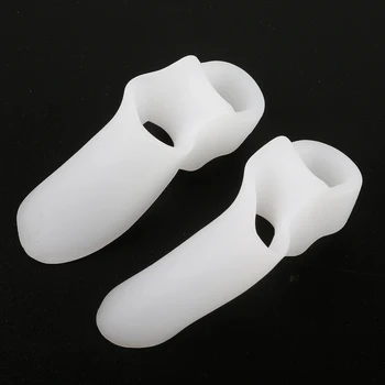

1 Pair Silicone Toe Separator Correction Hallux Valgus Splint Bunion Protection Thumb valgus corrector of white double rings
