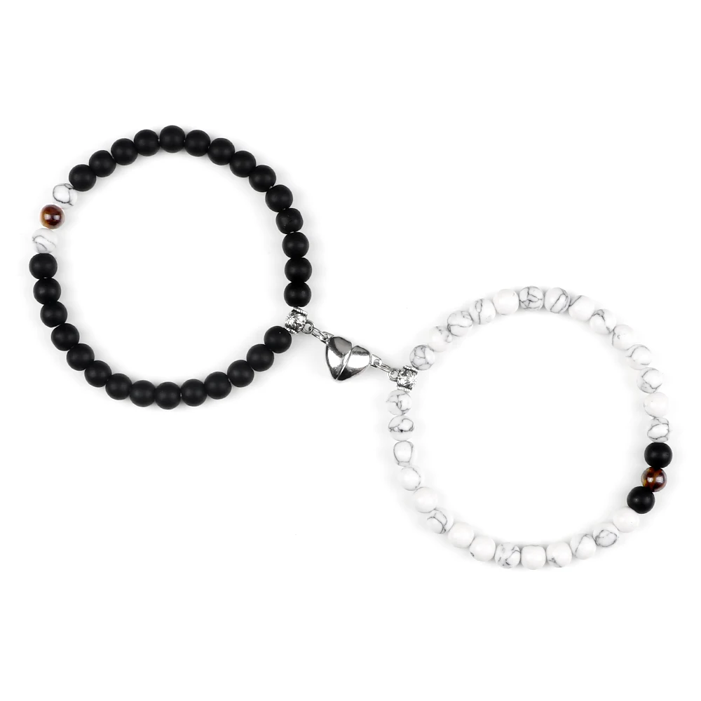 New Black White Beads Bracelet Magnet 
