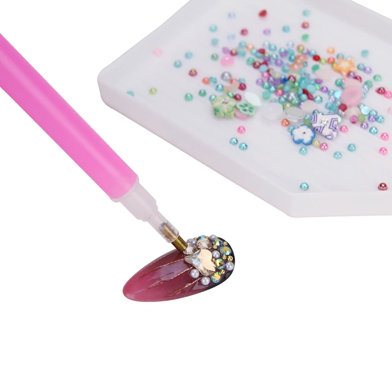 5-teiliges Strass-Punktier-Klebestift-Set für Nagelkunst mit Diamant-Schlammpaste, selbstklebender Ton-Aufbewahrungsbox, Maniküre-Werkzeug-Set – Detail 7