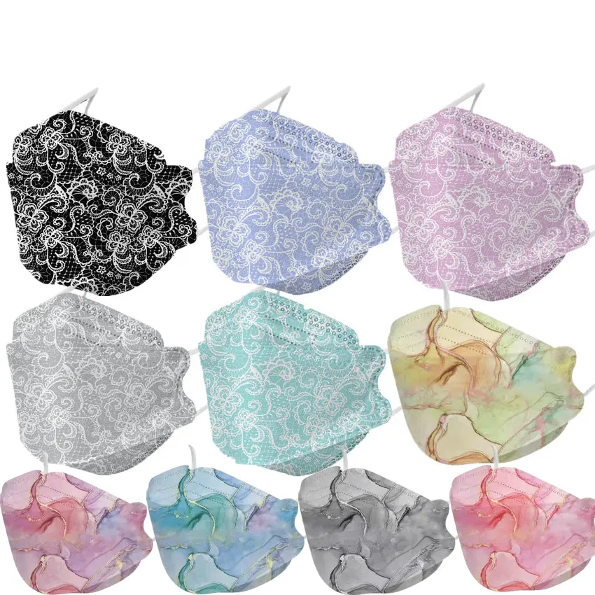 KN95 FFP2 CE 60 Unique Print Beauty Fish Mask Protective Respirator Dustproof Anti-Fog Adult