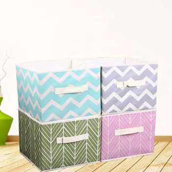 

New Colorful Simple Printed Folding Fabric Storage Box with No Lid Storage Box and Sundries Toy Box Storage Box Toy Storage Box