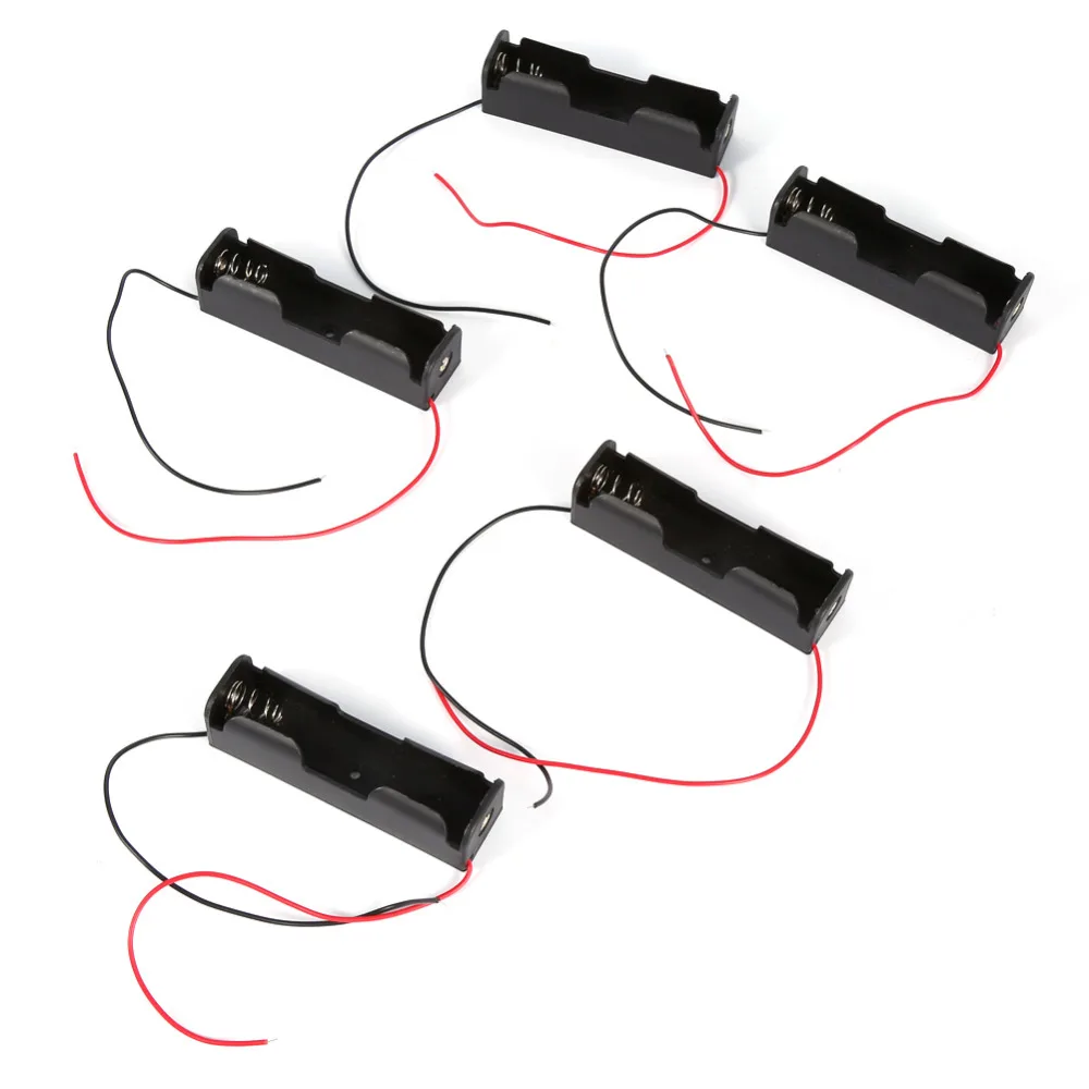 Cut Price 5pcs 18650 Battery Case Plastic Battery Holder Storage Box Case With Wire Lead kWljGqEM