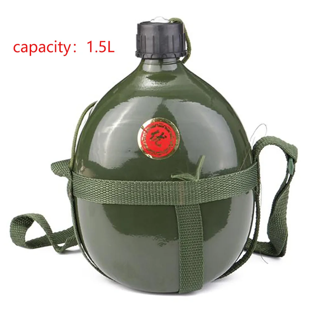 

1.5L Army Bicycle Tactical Military Cycling Water Bottle Canteen Portable Sport Aluminum Outdoor Cup