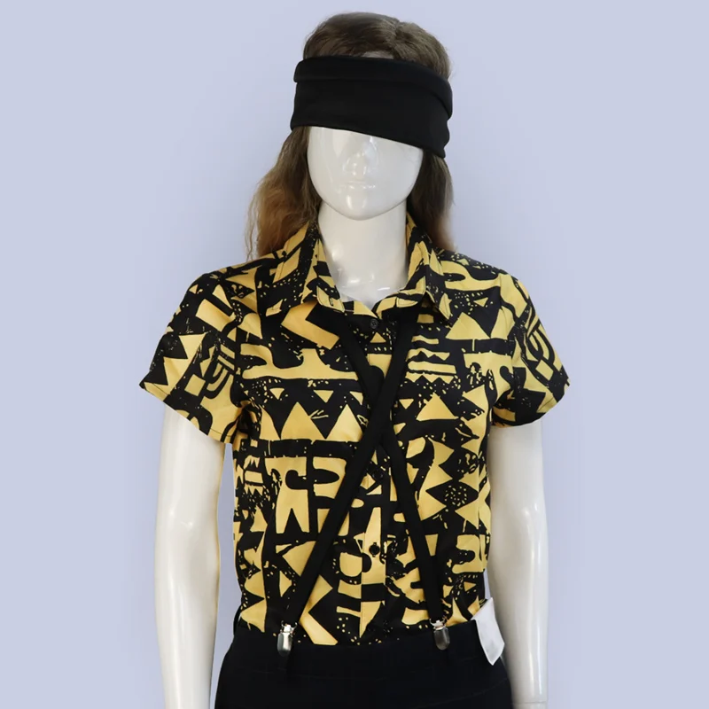 Buy Stranger Things Season 3 Eleven Cosplay Costume Shirt Blindfold Suspender Summer T shirt