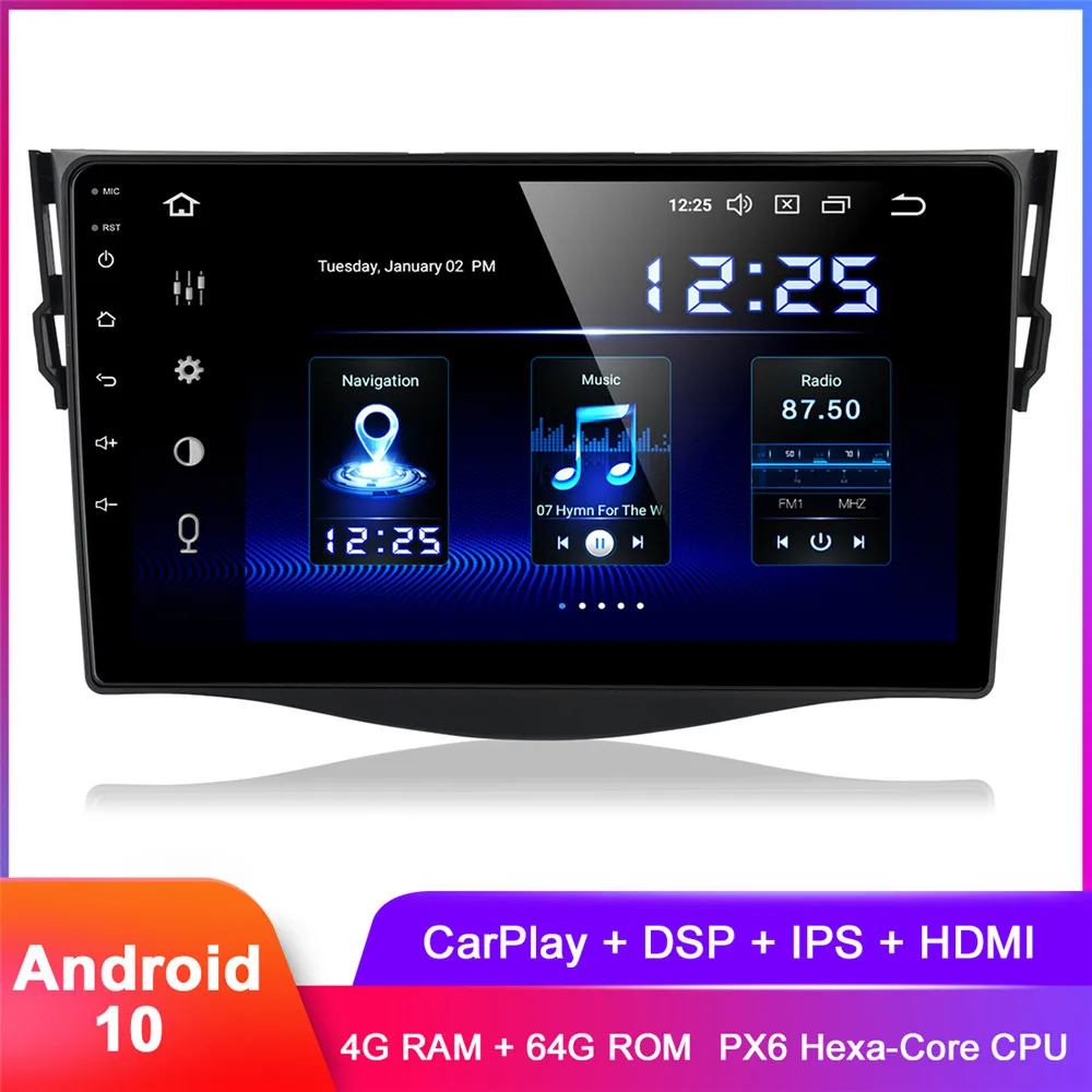 Dasaita 9 &quotIPS Android 10 Carplay для RAV4 2009 2010 2011 2012 In Dash авто радио WiFi GPS DSP аудио видео
