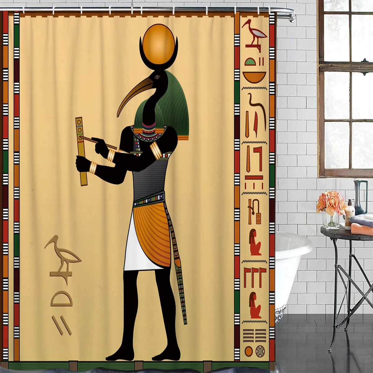 Ancient Egyptian God Of Wisdom Waterproof Polyester Fabric Bathroom