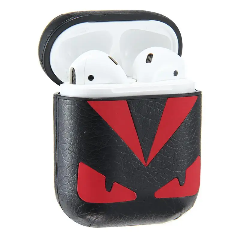 Чехол Angry Face из искусственной кожи для Airpods, чехол, защита от беспроводной зарядки, противоударный защитный чехол, аксессуары для наушников