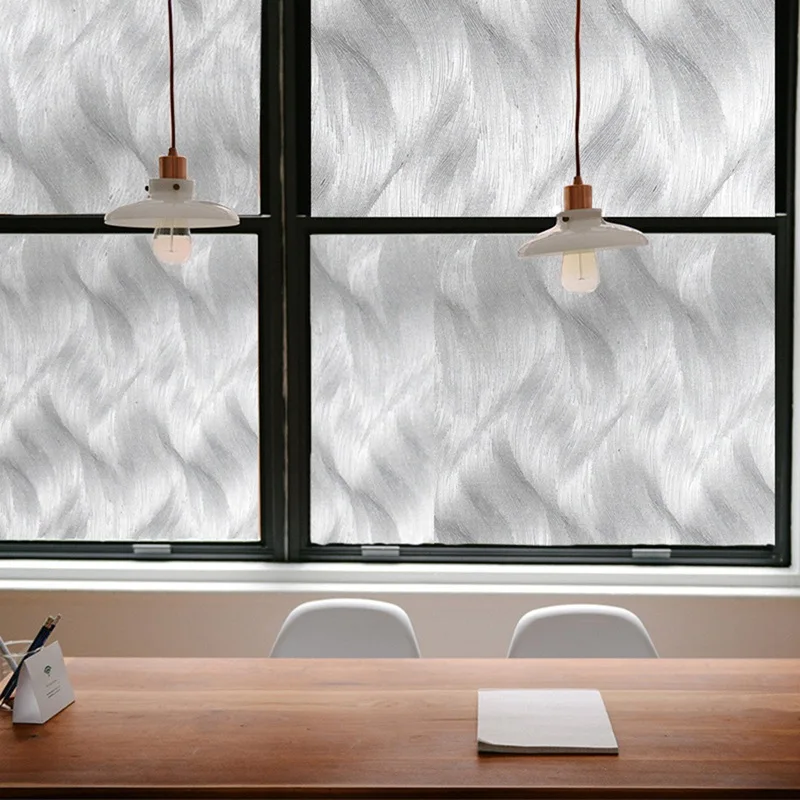 

Privacy PVC Self Adhesive Frosted Wave Decorative Window Film Waterproof Office With Glue For Home Kitchen Glass Sticker