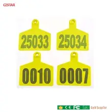 Качество топ продаж ветеринарный пластик Livestoc животных крупного рогатого скота овец Ушные бирки без rfid чип с заказным напечатанным номером