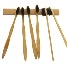 100 шт бамбуковая Зубная Щетка Оптом черные щетинки мягкие щетинки без коробок, только Бурш