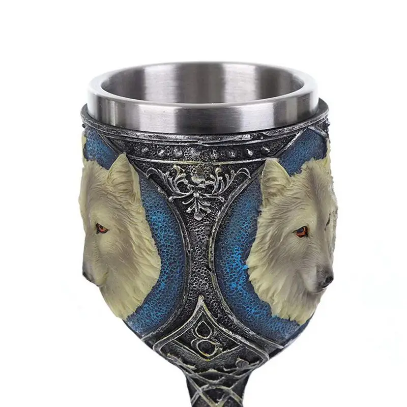 Deco Goblet Wine Goblet Gothic Resin Stainless Steel Liner Insulated Mug Cup Decorative Cup for Halloween, Carnival, Carnival, P