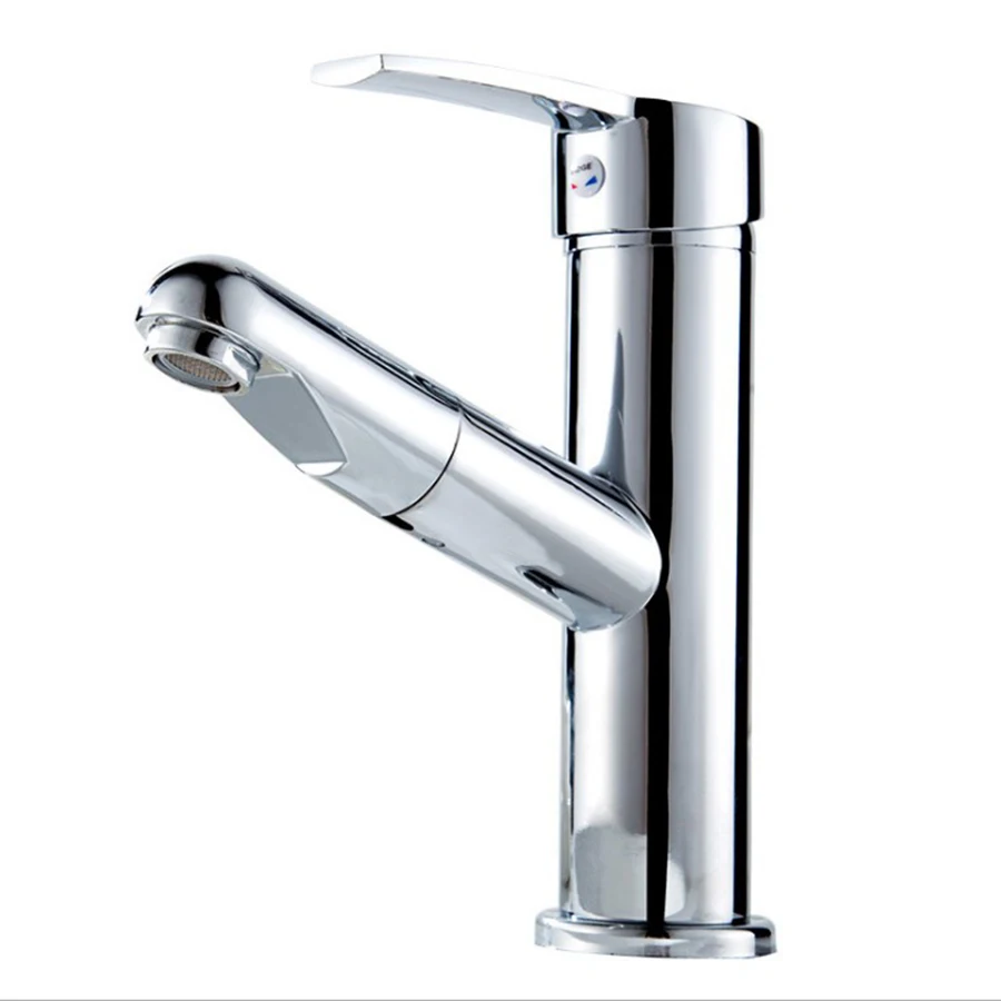 

Bathroom Sink Pull Out Faucet Single Lever Swivel Spout Toilet Bathbasin Vessel Mixer Water Tap Basin Faucets with Inlet pipe